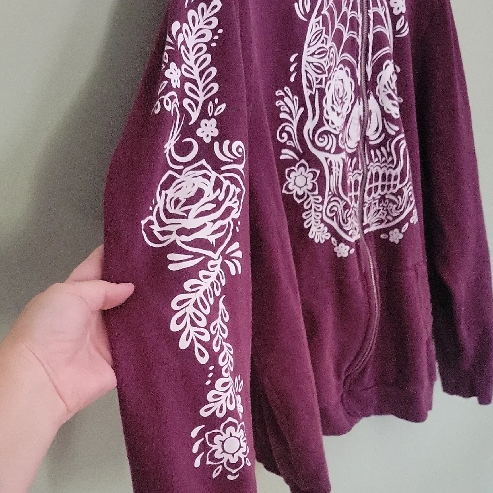 Torrid Burgundy Zip-Up Hoodie - Picture 3 of 6